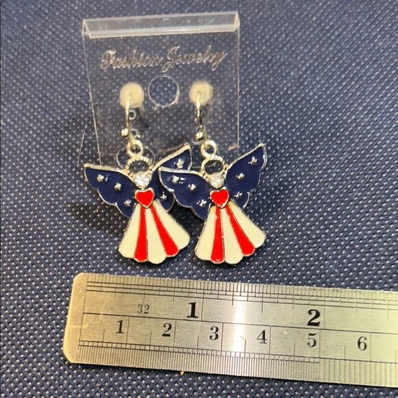 Patriotic Angel Earrings - Picture 1 of 3